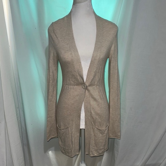 Banana Republic angora rabbit hair blend Beige Cardigan Sweater size xs - Picture 1 of 5